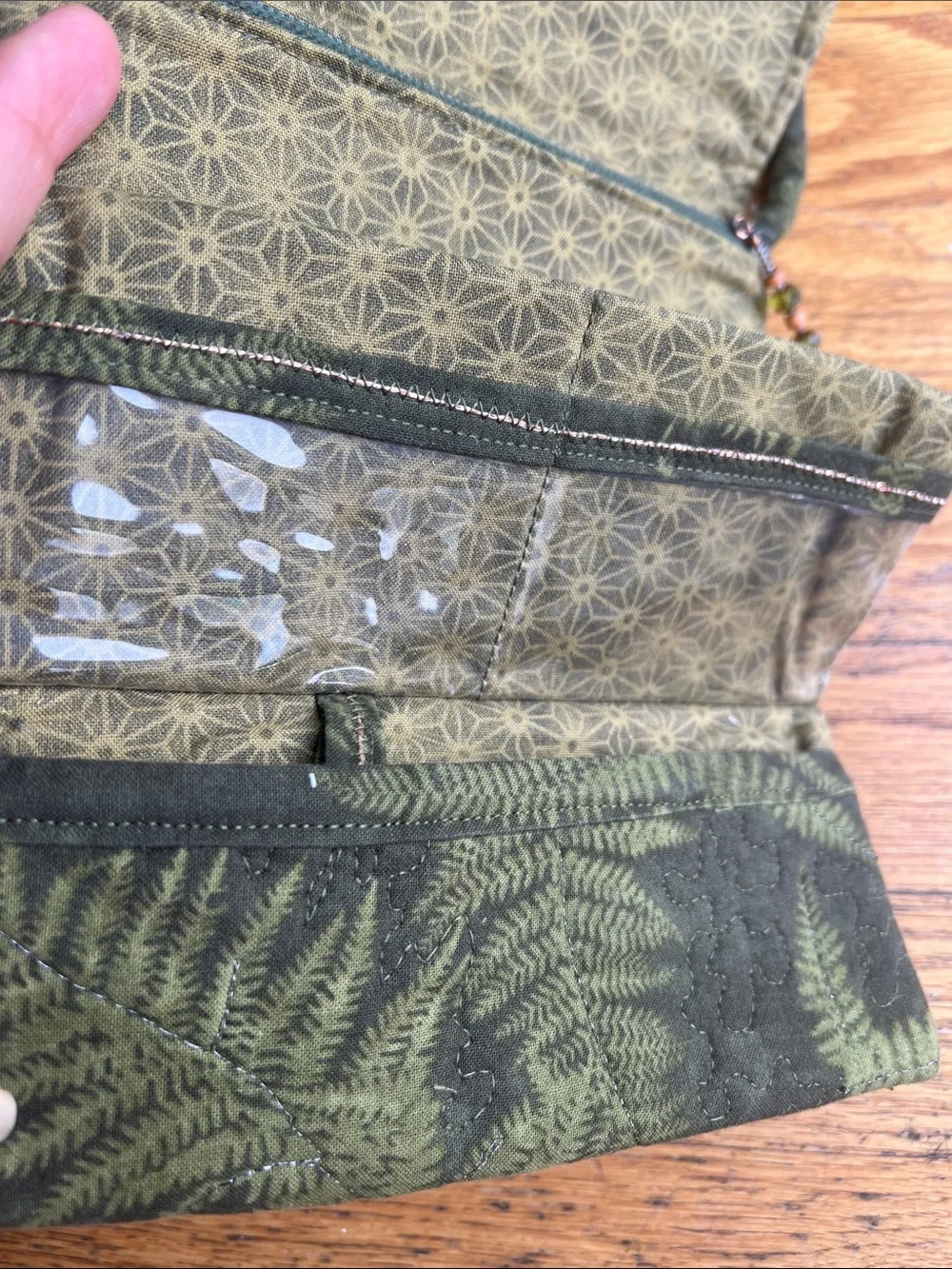 Olive earthy fern Patterned Fold-Over Wallet Clutch - Unbranded